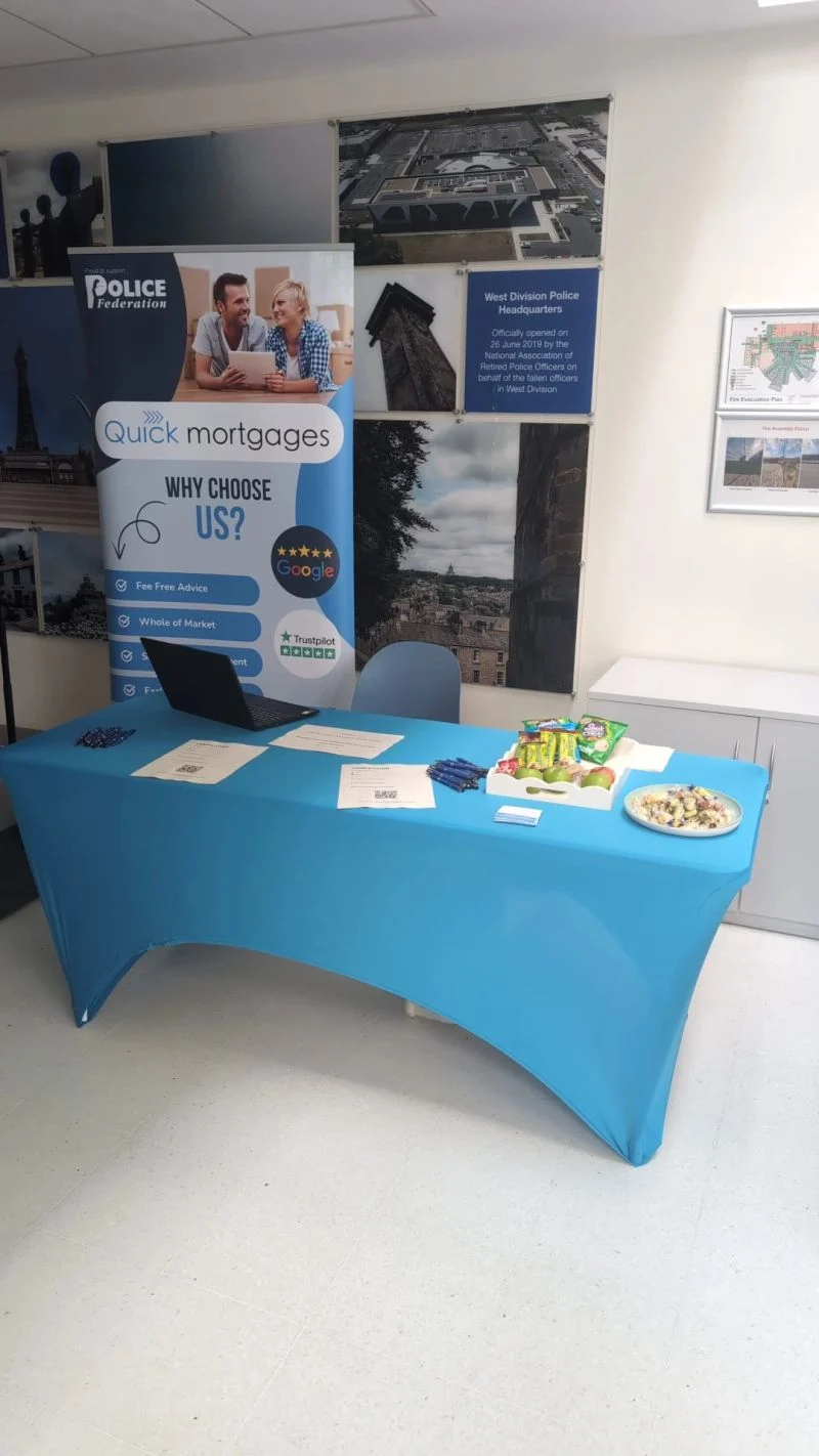 The Quick Mortgages stand at a divisional police headquarters