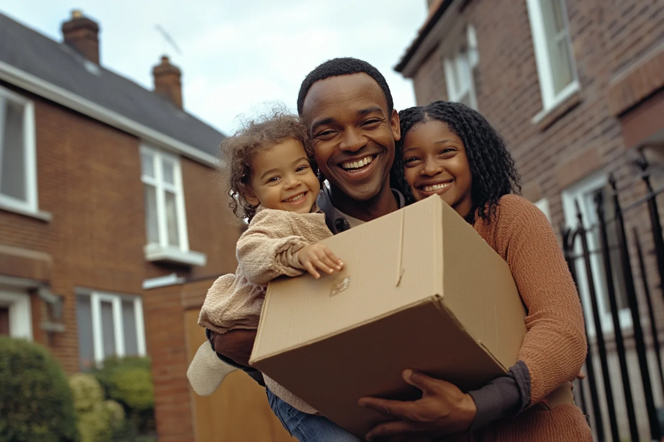 A family moving into a new build home